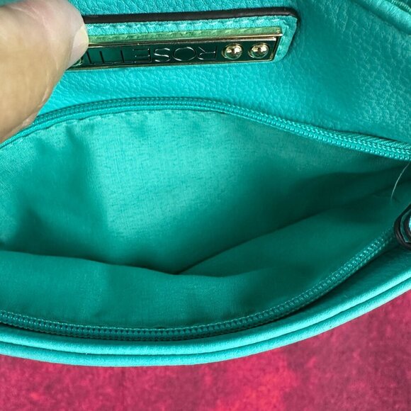 ROSETTI WOMEN CROSSBODY TURQUOISE FAUX LEATHER BAG, ADJUSTABLE STRAP - Picture 6 of 12